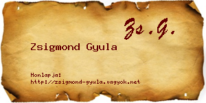 Zsigmond Gyula névjegykártya