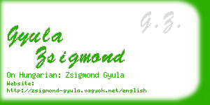gyula zsigmond business card